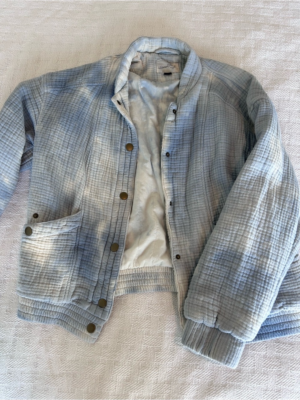 Universal Thread Pale Blue Quilted Bomber Jacket